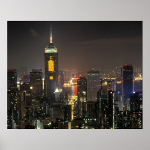 Póster Asia, China, Hong Kong, central desde Stubbs road