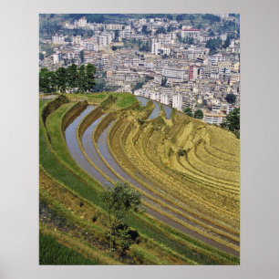 Póster Asia, China, provincia de Yunnan, Jinping. Jinping