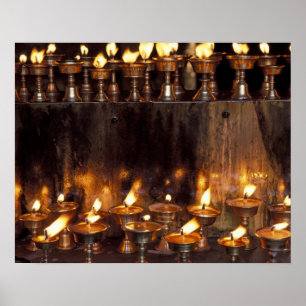 Póster Asia, China, Tibet, Lhasa. Llamas de oración,