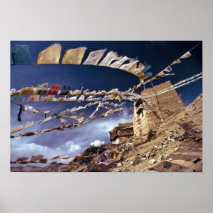 Póster Asia, India, Ladakh, Leh. Conocido como poco