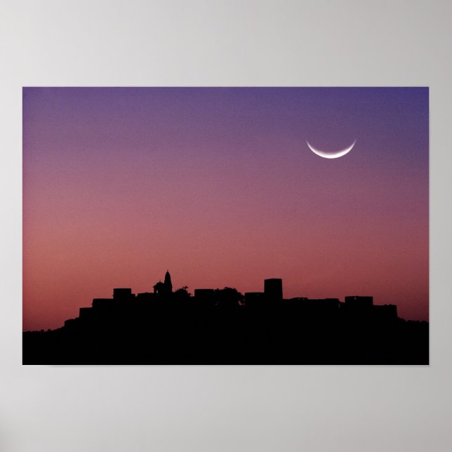 Póster Asia, India, Rajasthan, Jaipur. Una medialuna (Frente)