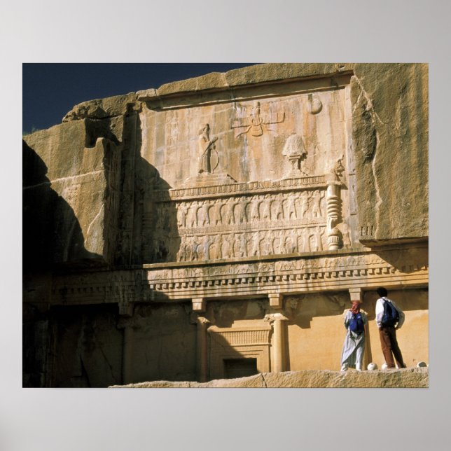 Póster Asia, Irán, Persépolis.Tumba de Darío el Grande. (Frente)