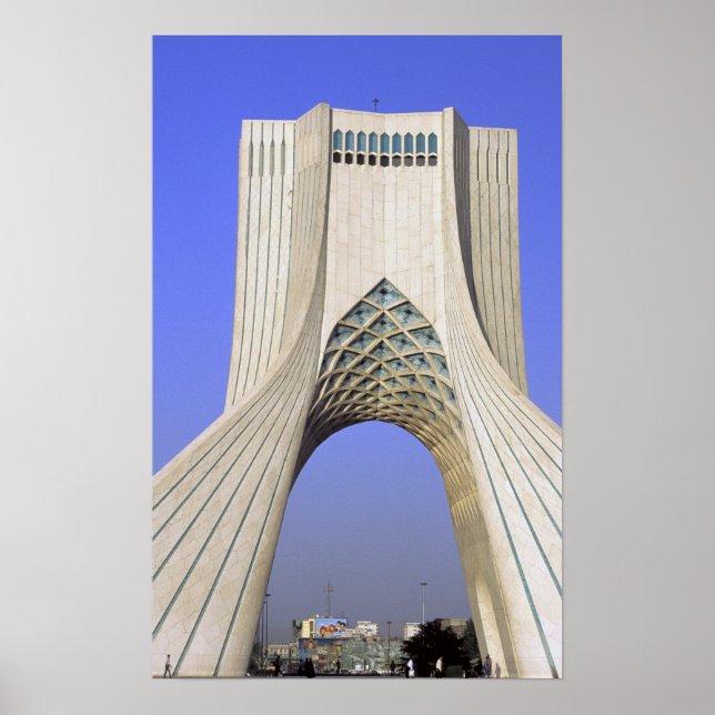 Póster Asia, Irán, Teherán. Monumento a la libertad en Az (Frente)