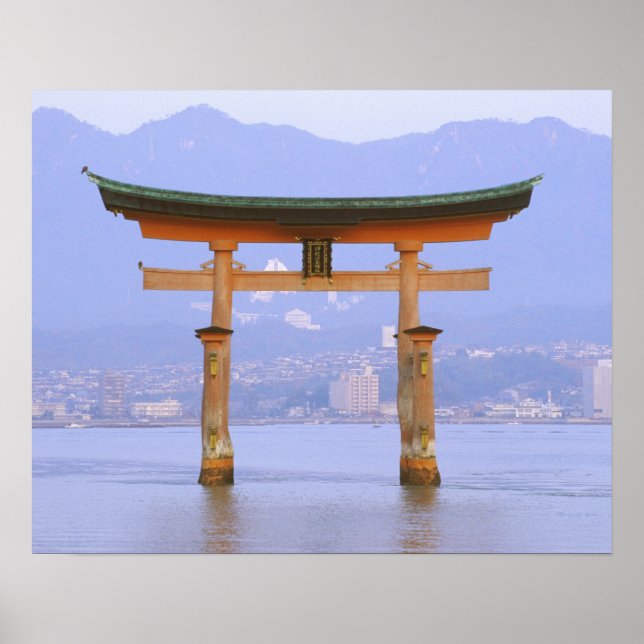 Póster Asia, Japón, Hiroshima. Mivaiima. Torii Gate (Frente)
