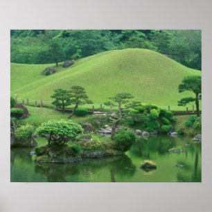 Póster Asia, Japón, Kumamoto, Suizenji Koen
