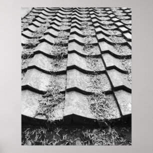 Póster Asia, Japón, Miyajima. Detalle del techo de arcill