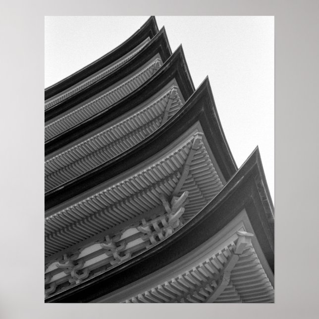 Póster Asia, Japón, Miyajima. Detalle del templo (Frente)