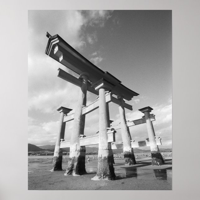 Póster Asia, Japón, Miyajima. La Puerta de Torri. (Frente)