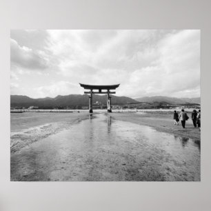 Póster Asia, Japón, Myajima. La puerta Torri