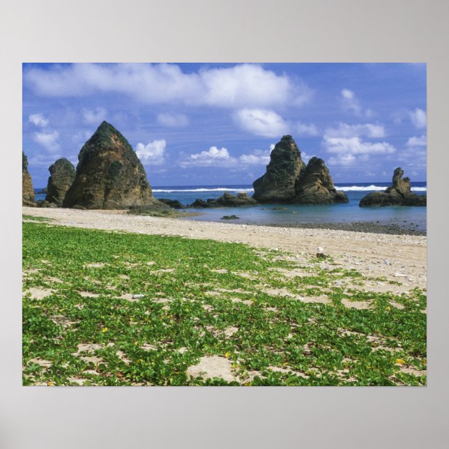 Póster Asia, Japón, Okinawa, costa de Yambaru, mar (Frente)