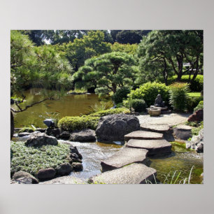 Póster Asia, Japón, Tokio. El jardín japonés en el
