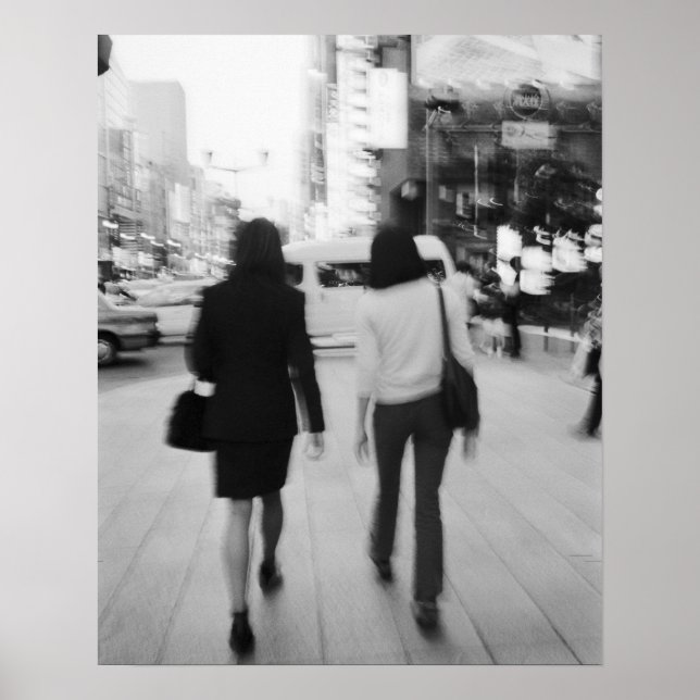 Póster Asia, Japón, Tokio. Mujeres jóvenes en el Ginza. (Frente)