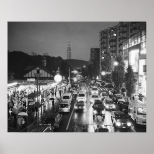 Póster Asia, Japón, Tokio. Tarde, estación de Harajuku,