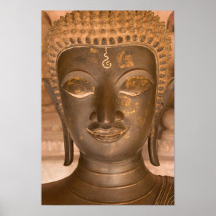 Póster Asia, Laos, Vientiane, Bronze sculpture at Wat