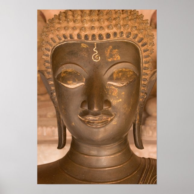 Póster Asia, Laos, Vientiane, Bronze sculpture at Wat (Frente)