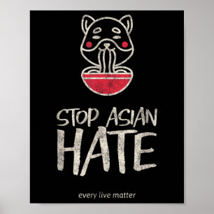 Póster Asia Live Anti Racismo Aapi Conciencia Detener Asi