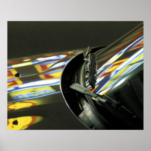 Póster Asia, Malasia, Melaka. Reflexiones de neón en el c