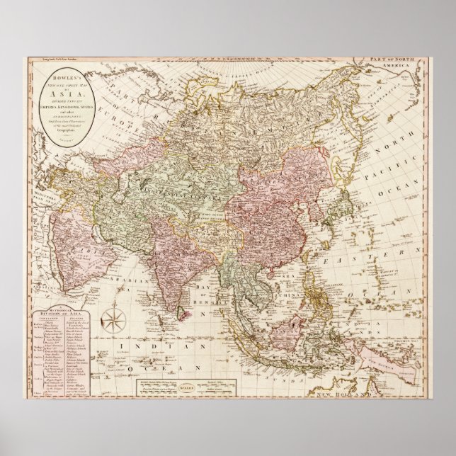 Póster Asia: Mapa panorámicoAsia 4 (Frente)