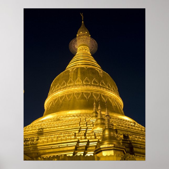 Póster Asia, Mayanmar, Yangon, Buddhist temple in (Frente)