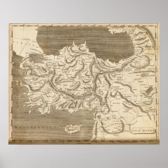 Póster Asia Minor Map by Arrowsmith (Frente)