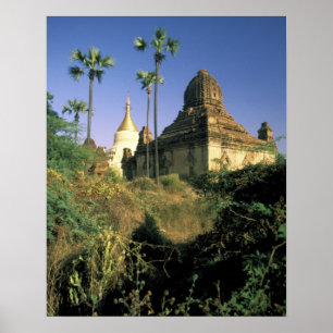 Póster Asia, Myanmar, Bagan. Templo Kubyauk-Gyi.