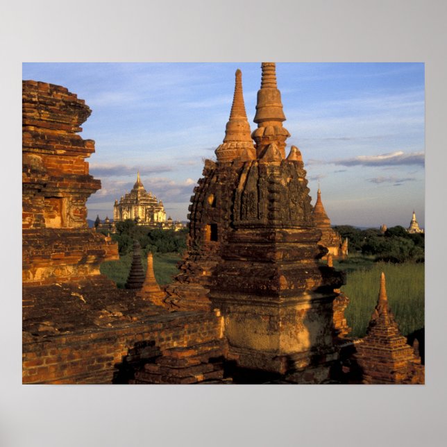 Póster Asia, Myanmar, Bagan. Templos antiguos y (Frente)