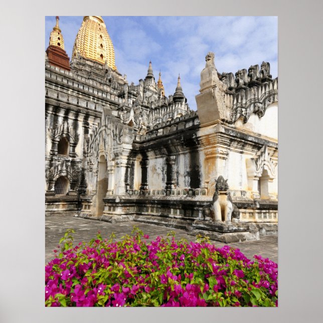 Póster Asia, Myanmar (Birmania), Bagan (Pagan). El Ananda (Frente)