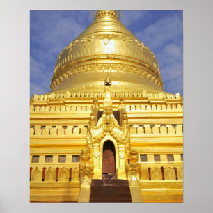 Póster Asia, Myanmar (Birmania), Bagan (Pagan). El Shwe