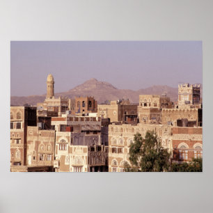 Póster Asia, Oriente Medio, República de Yemen, Sana'a.