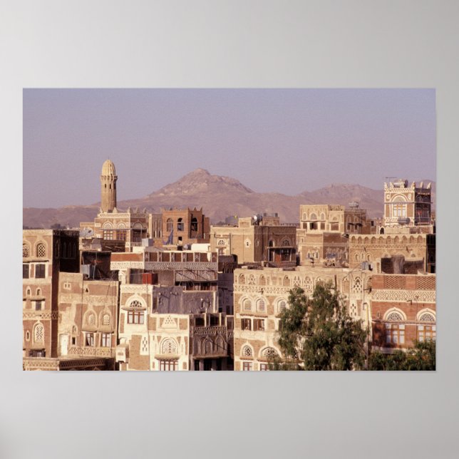 Póster Asia, Oriente Medio, República de Yemen, Sana'a. (Frente)