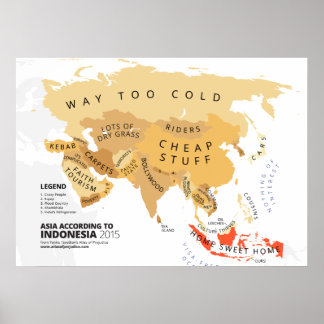 Póster Asia según Indonesia