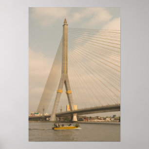 Póster Asia, Tailandia, Bangkok, puente sobre Chao