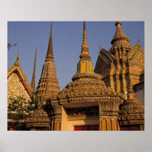Póster Asia, Tailandia, Bangkok, Wat Po, la ciudad más a