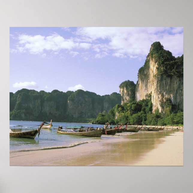 Póster Asia, Tailandia, Krabi. West Railay Beach, larga (Frente)