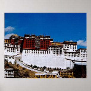 Póster Asia, Tíbet, Lhasa, Palacio de Potala también cono