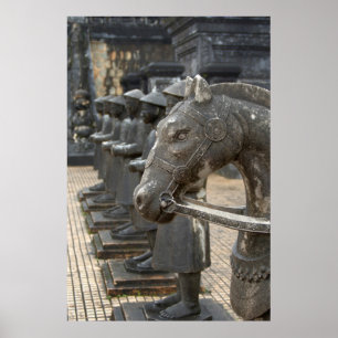 Póster Asia, Vietnam. Figuras y estatuas de caballos
