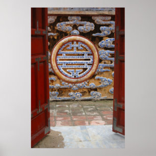 Póster Asia, Vietnam. Pared ornamental en la Ciudadela