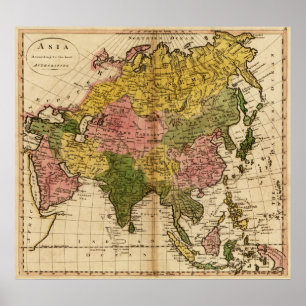 Póster AsiaMapa panorámicoAsia 10