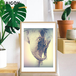 Póster Asian elephant with vintage colors