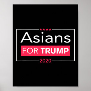 Póster Asiáticos por Trump Republicanos Patrióticos Estad