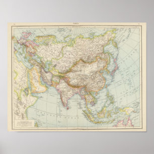 Póster Asien - mapa de Asia