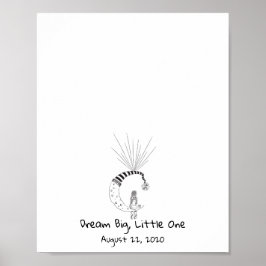 Póster Asiento chica En El Libro De Globos De Huellas