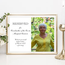 Asiento conmemorativo de la foto de la abuela del 