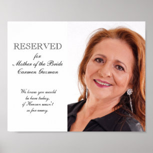 Póster Asiento conmemorativo de la madre de la novia con 