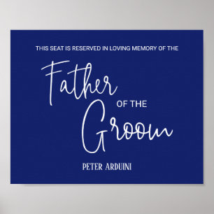 Póster Asiento conmemorativo del padre del novio azul Bod