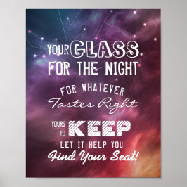 Póster Asiento de Boda Vidrio Para La Noche Encuentra Tu