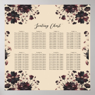 Póster Asiento Floral Beige Crema Vintage Shabby Chic Mal