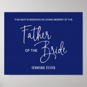 Póster Asiento Memorial del Padre de la Novia Boda