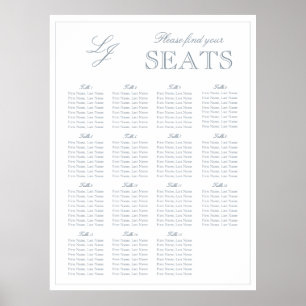 Póster Asiento moderno con Boda de guiones de monograma a