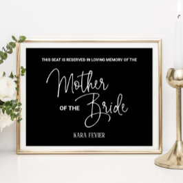 Póster Asiento Reservado de la Novia Madre Fallecida Memo